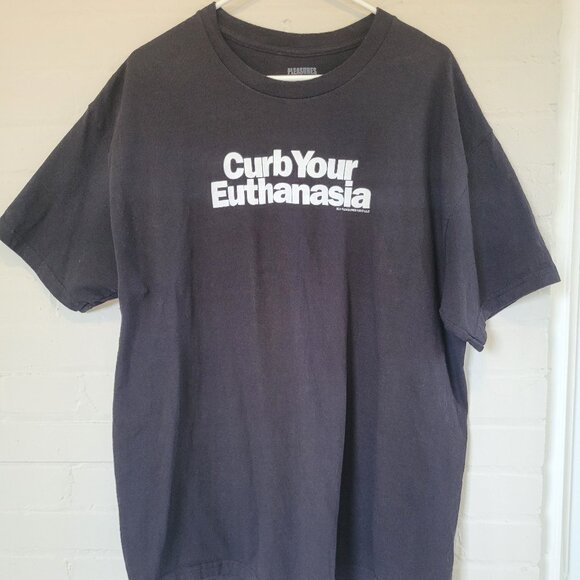 Pleasures 'Curb Your Euthanasia' Graphic T-Shirt Men's XL - Picture 1 of 4
